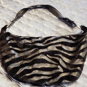 Black Zebra print purse